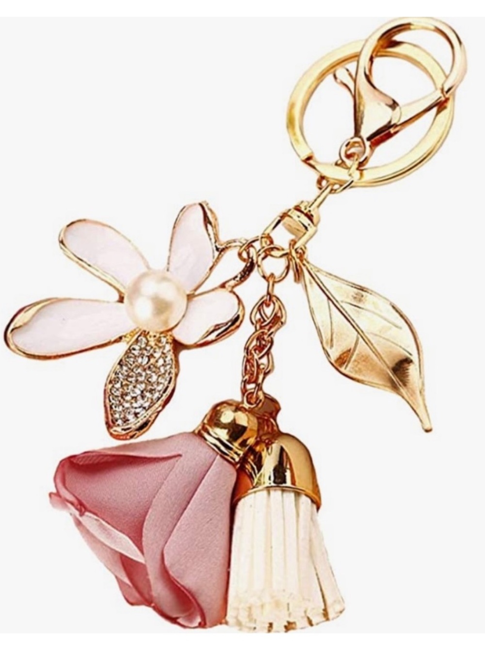 Flower Bag Charm with Tassel